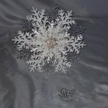 Load image into Gallery viewer, Snowflake bouquet for a Winter wedding bridesmaid by Crystal wedding uk
