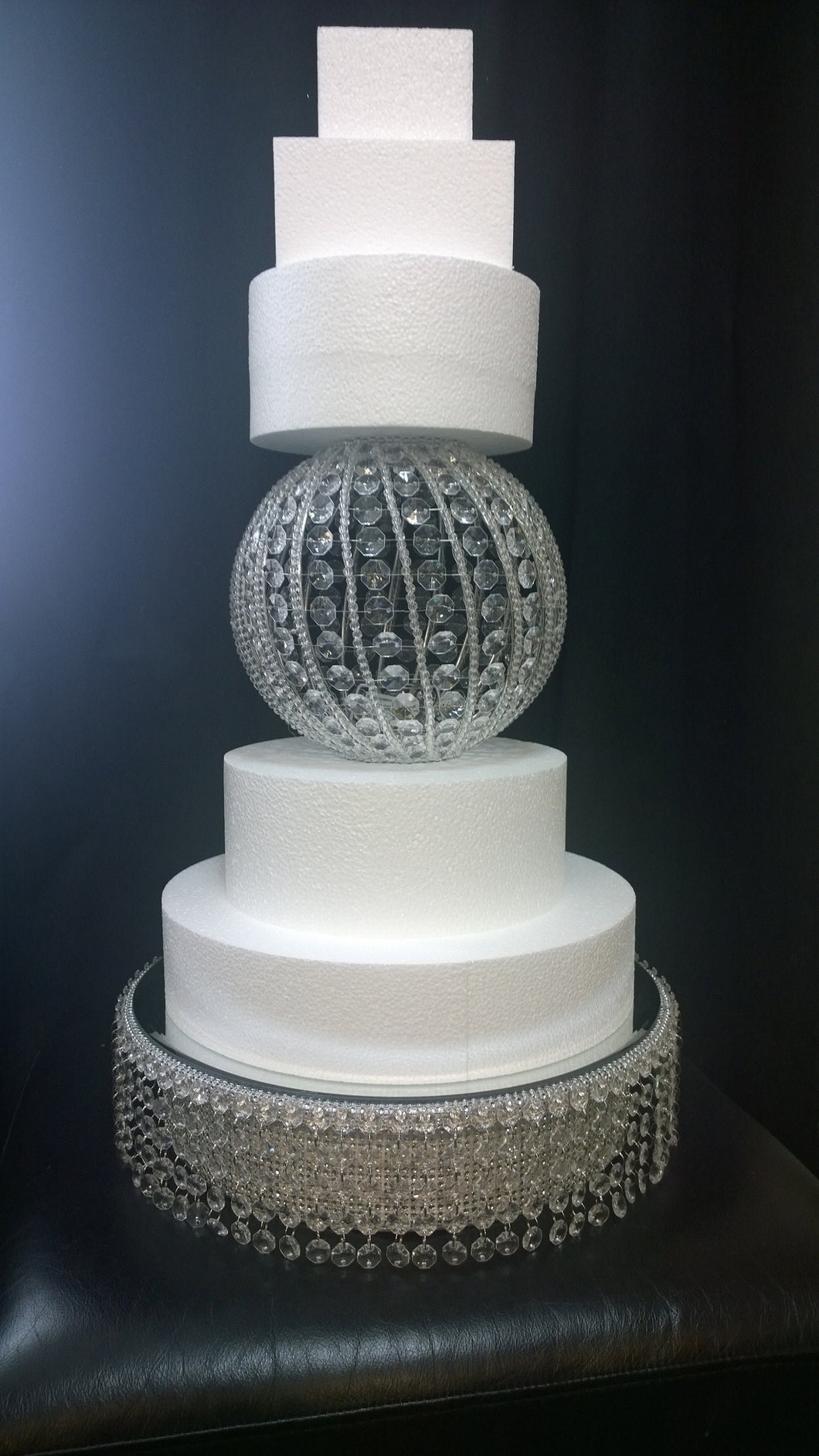 Crystal BALL SPIRAL SPHERE cake separator, divider by Crystal wedding uk