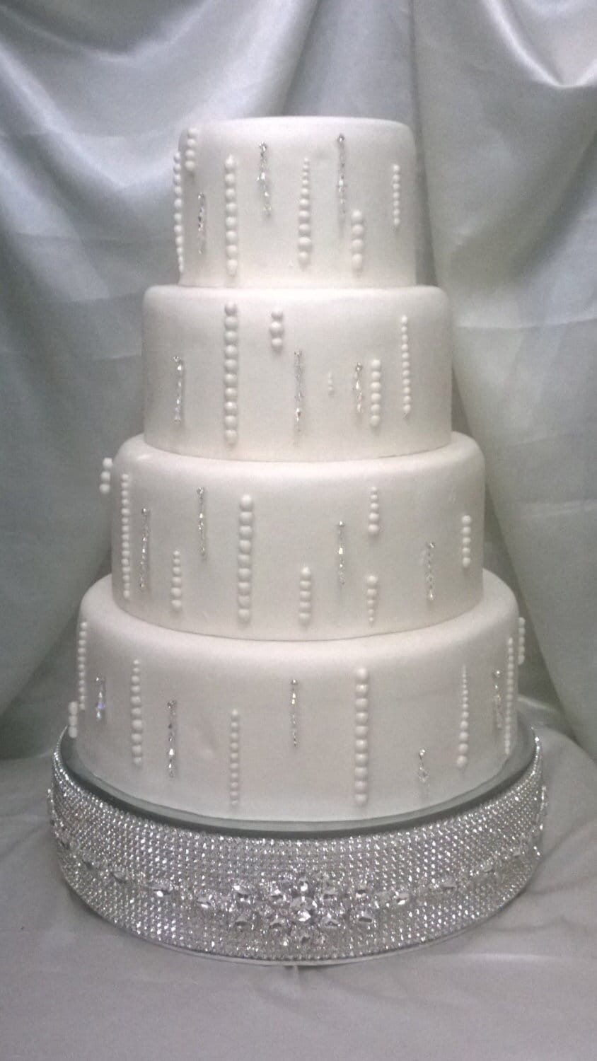 Crystal Wedding cake stand Rhinestone cake plateau  Rhinestone Diamante  Diamonte - REAL  rhinestones by Crystal wedding uk