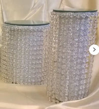 Load image into Gallery viewer, Crystal cake stands crystal covered solid base  tiered design wedding cake stands by Crystal wedding uk
