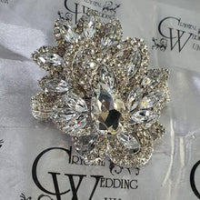 Load image into Gallery viewer, Wedding prom corsage. rhinestone brooch Bracelet Jewellery by Crystal wedding uk
