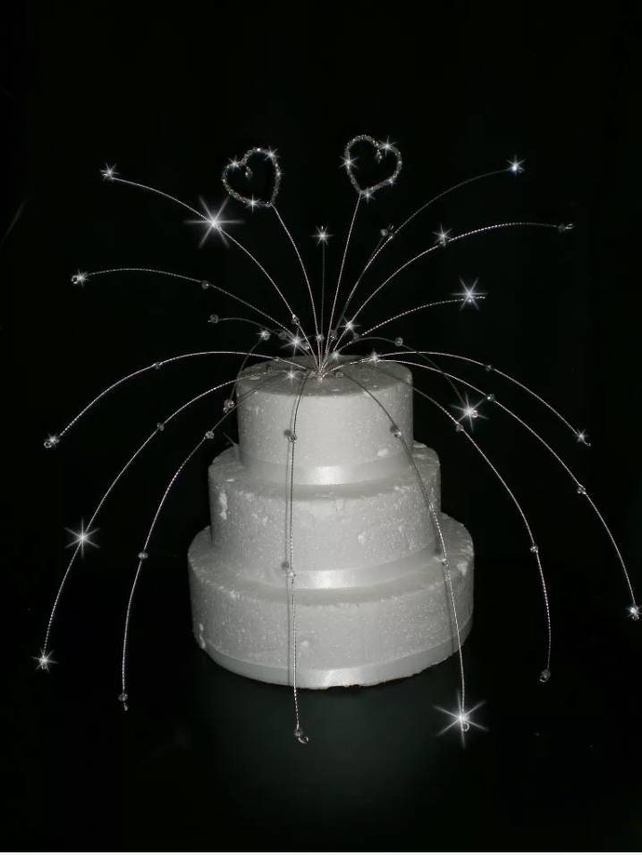 Heart Cascade  Cake  topper  for a wedding or engagement  cake