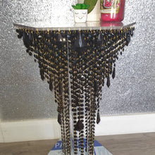 Load image into Gallery viewer, Black &amp; gold Crystal chandelier side table - tall console. Occasional table, Custom table furniture. by Crystal wedding uk

