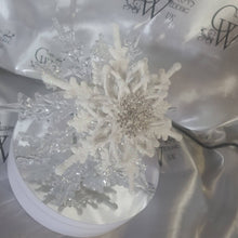 Load image into Gallery viewer, Snowflake bouquet for a Winter wedding  for bridesmaid  small.6&quot; by Crystal wedding uk
