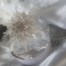 Load image into Gallery viewer, Snowflake bouquet for a Winter wedding  for bridesmaid  small.6&quot; by Crystal wedding uk
