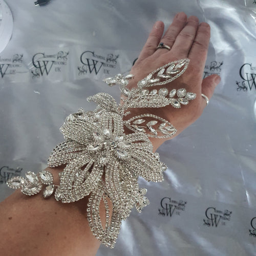 Crystal Wedding corsage Bracelet Jewellery Crystalflower Wedding Bride Cuff  by Crystal wedding uk