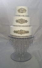 Load image into Gallery viewer, Crystal cake stand, 2 tier set ,10&quot; &amp; 14&quot; CHANDELIER DESIGN Faux crystal by Crystal wedding uk
