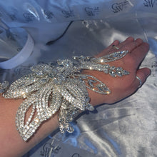 Load image into Gallery viewer, Crystal Wedding corsage Bracelet Jewellery Crystalflower Wedding Bride Cuff  by Crystal wedding uk
