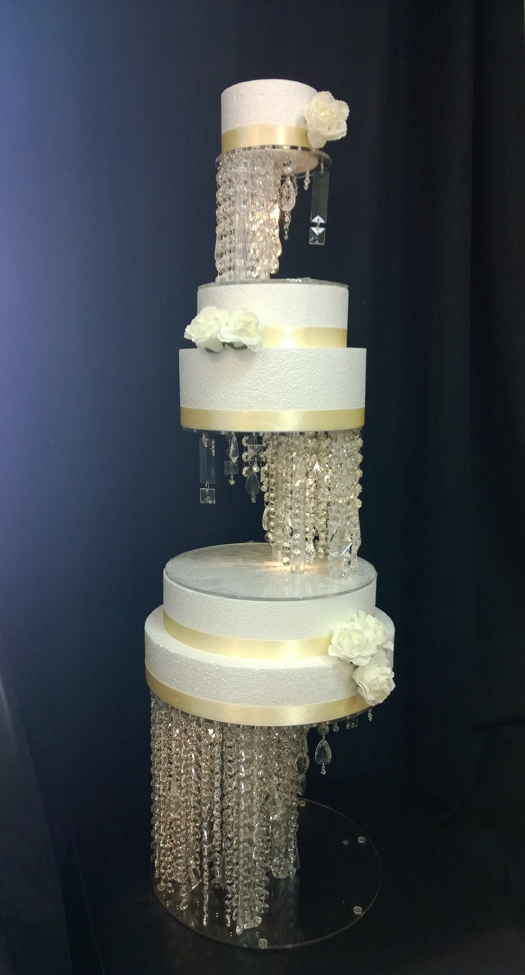Order for laura -Crystal cake stand + 2 separators chandelier wedding cake with LED Lights,set of 3 pieces  4