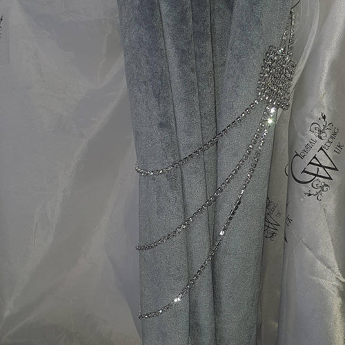 Crystal  draped. Tie Backs Curtains hold backs, voile holders  1 pair . by Crystal wedding uk