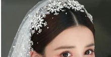 Load image into Gallery viewer, Crystal Snowflake Headpiece, Luxury Crystal Snowflake Hairband  Bridal Tiaras  for a Winter or Christmas Wedding by Crystal wedding uk
