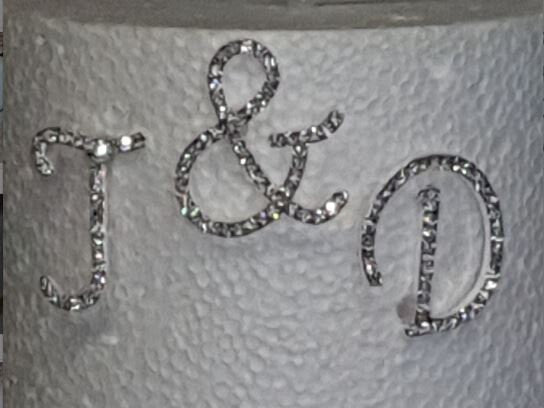 Set of 3 Crystal Letters at 2