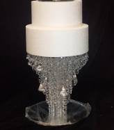 Load image into Gallery viewer, Chandelier cake stand 14&quot;  + led&#39;s ightd by Crystal wedding uk
