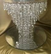 Load image into Gallery viewer, Chandelier cake stand 14&quot;  + led&#39;s ightd by Crystal wedding uk
