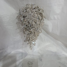 Load image into Gallery viewer, Diamante bouquet brooch [8&quot;Jewel rhinestone crystal wedding bouquet Crystal Bridal Bouquet, bling cascade  bouquet by Crystal wedding uk
