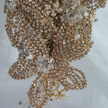 Load image into Gallery viewer, Luxury Diamante bouquet  Gold Jewel rhinestone crystal wedding bouquet Crystal Bridal Bouquet, cascade Jewel bouquet by Crystal wedding uk
