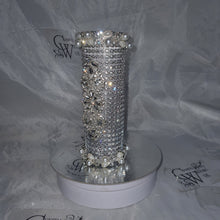 Load image into Gallery viewer, Bling Bouquet Holder, rhinestone crystal Diamonte holder, Rhinestone &amp; pearl Wedding Bouquet Holder , Glam Bling Bouquet Holders

