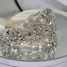 Load image into Gallery viewer, Wedding Bracelet Jewellery Crystal Vintage Wedding Bride Cuff Bracelet Art Deco Great Gatsby Vintage Glam , art deco by Crystal wedding uk
