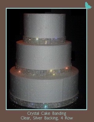 Crystal Diamante rhinestone ribbon flexible trim for cakes AB or CLEAR  1yrd by Crystal wedding uk