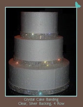 Load image into Gallery viewer, Clear crystal ribbon banding cake ribbon 1 yard  REAL GEM STONES ss18 diamante  with Superior sparkle by Crystal wedding uk
