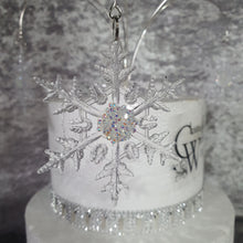 Load image into Gallery viewer, Snowflake Cake topper with AB crystal centres

