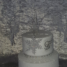 Load image into Gallery viewer, Snowflake Cake topper with AB crystal centres

