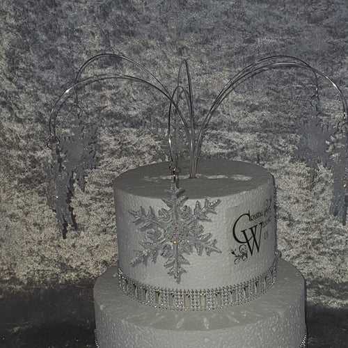 Snowflake Cake topper with AB crystal centres