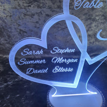 Load image into Gallery viewer, Acrylic Light Up table number Centerpieces, Personalized Quincinera, Birthday, Bar/Bat Mitzvah, Weddings, Graduation by Crystal Wedding UK

