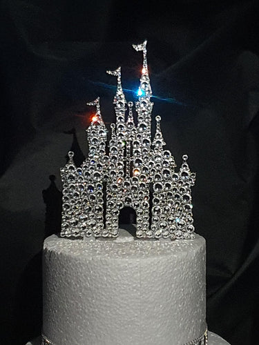 Castle Cake topper - Swarovski crystal elements - FAIRYTALE CASTLE design, Cake decoration by Crystal wedding uk