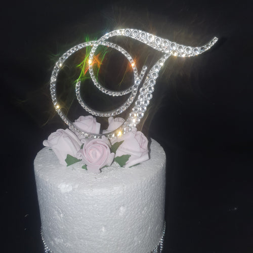 Swarovski Crystal elements Wedding Cake topper many sizes Any Letter monogram custom cake topper, bling cake topper, rhinestone cake topper