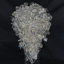Load image into Gallery viewer, Diamante bouquet 12&quot;x 16&quot; brooch Jewel rhinestone crystal wedding bouquet Crystal Bridal Bouquet, cascade bouquet by Crystal wedding uk
