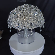 Load image into Gallery viewer, Silver wedding bouquet. Crystal bridal bouquet. Brooch bouquet. Full jeweled bouquet. Jewel bouquet by Crystal wedding uk
