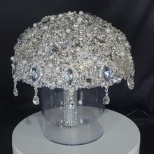 Load image into Gallery viewer, Silver wedding bouquet. Crystal bridal bouquet. Brooch bouquet. Full jeweled bouquet. Jewel bouquet by Crystal wedding uk
