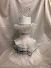 Load image into Gallery viewer, Feather wedding cake stand + divider , set of 2 by Crystal wedding uk
