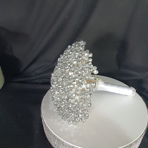 Luxury silver crystal bouquet for wedding silver Crystal bouquet, Brides wire bead jewel, bouquet bling bouquet by Crystal wedding uk