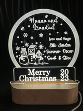 Load image into Gallery viewer, Personalised snow globe Christmas message led lampdecoration any message acrylic ornament gift, Christmas gift by Crystal wedding uk

