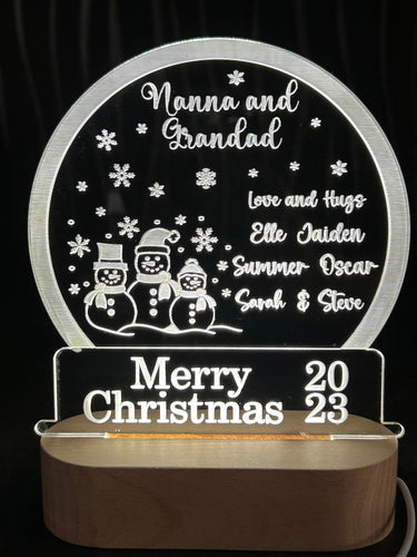 Personalised snow globe Christmas message led lampdecoration any message acrylic ornament gift, Christmas gift by Crystal wedding uk