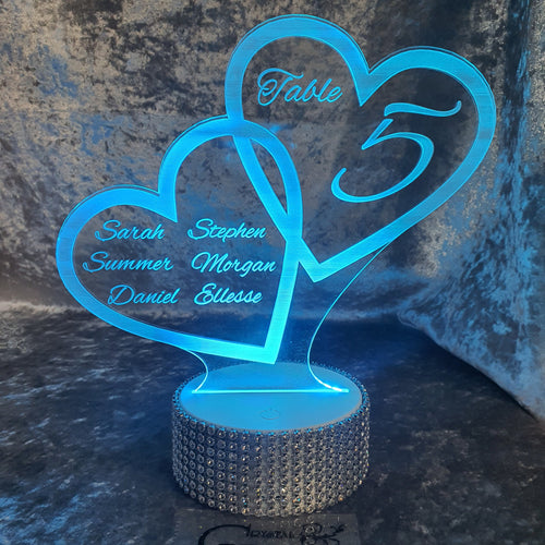 Acrylic Light Up table number Centerpieces, Personalized Quincinera, Birthday, Bar/Bat Mitzvah, Weddings, Graduation by Crystal Wedding UK