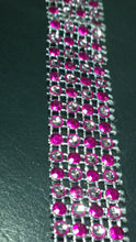 Load image into Gallery viewer, Sparkling silver &amp; diamante gem cake trim banding many colours by Crystal wedding uk
