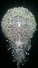 Load image into Gallery viewer, Pearl  cascade  brooch  bridal wedding bouquet 6&quot; x 12&quot;
