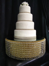 Load image into Gallery viewer, Wedding cake stand Tall waterfall design  - Real glass crystals by Crystal wedding uk
